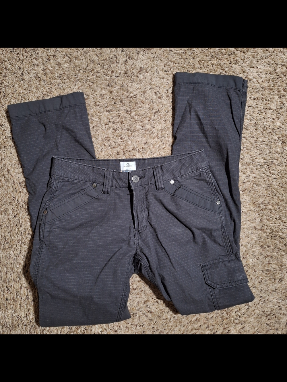 Ridgecut Tough Wear Women's Grey Cargo Work Hiking Pants Size 4